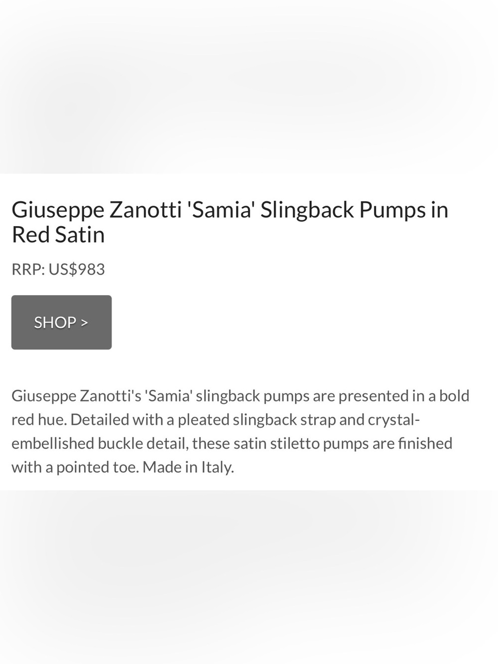 RARE NWT Red Satin Giuseppe Zanotti Samia Slingback Pumps ASO Meghan Markle - Picture 3 of 3
